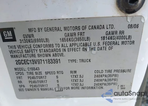 2007 Chevrolet Silverado 1500 Classic Ls из США, поврежденный, VIN 2GCEC13V971183391